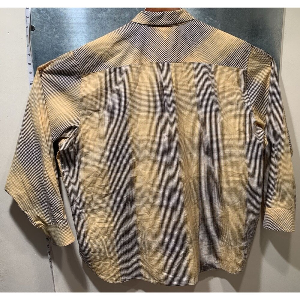 3XL Rocawear Classic Yellow/White/Brown Fade Checks Button Down Long Sleeve - Picture 14 of 16